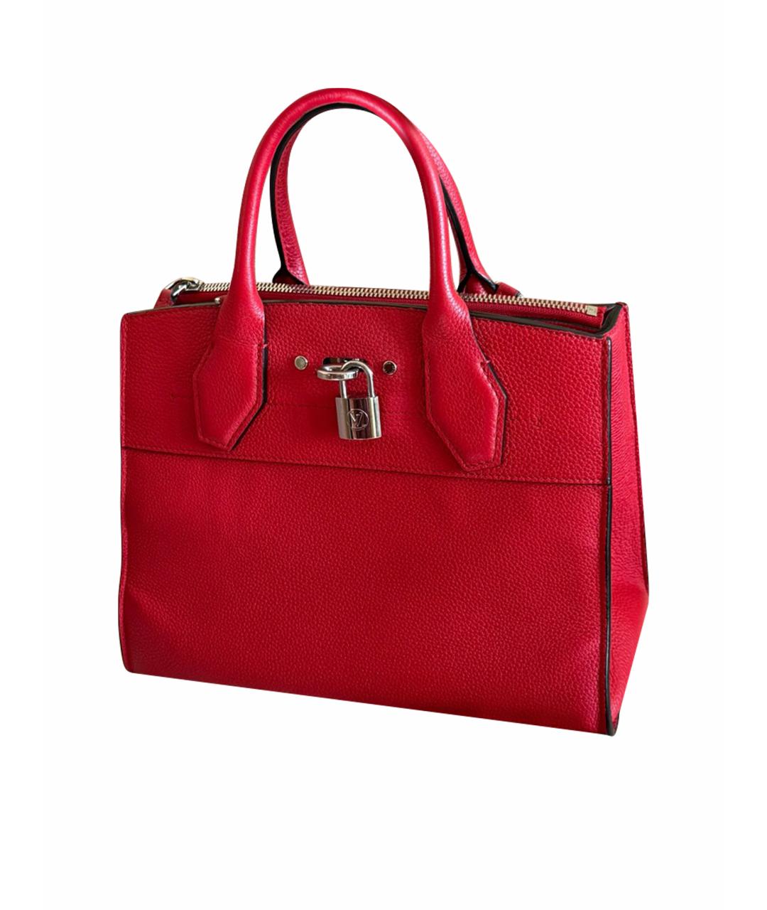 LOUIS VUITTON Красная кожаная сумка с короткими ручками, фото 1