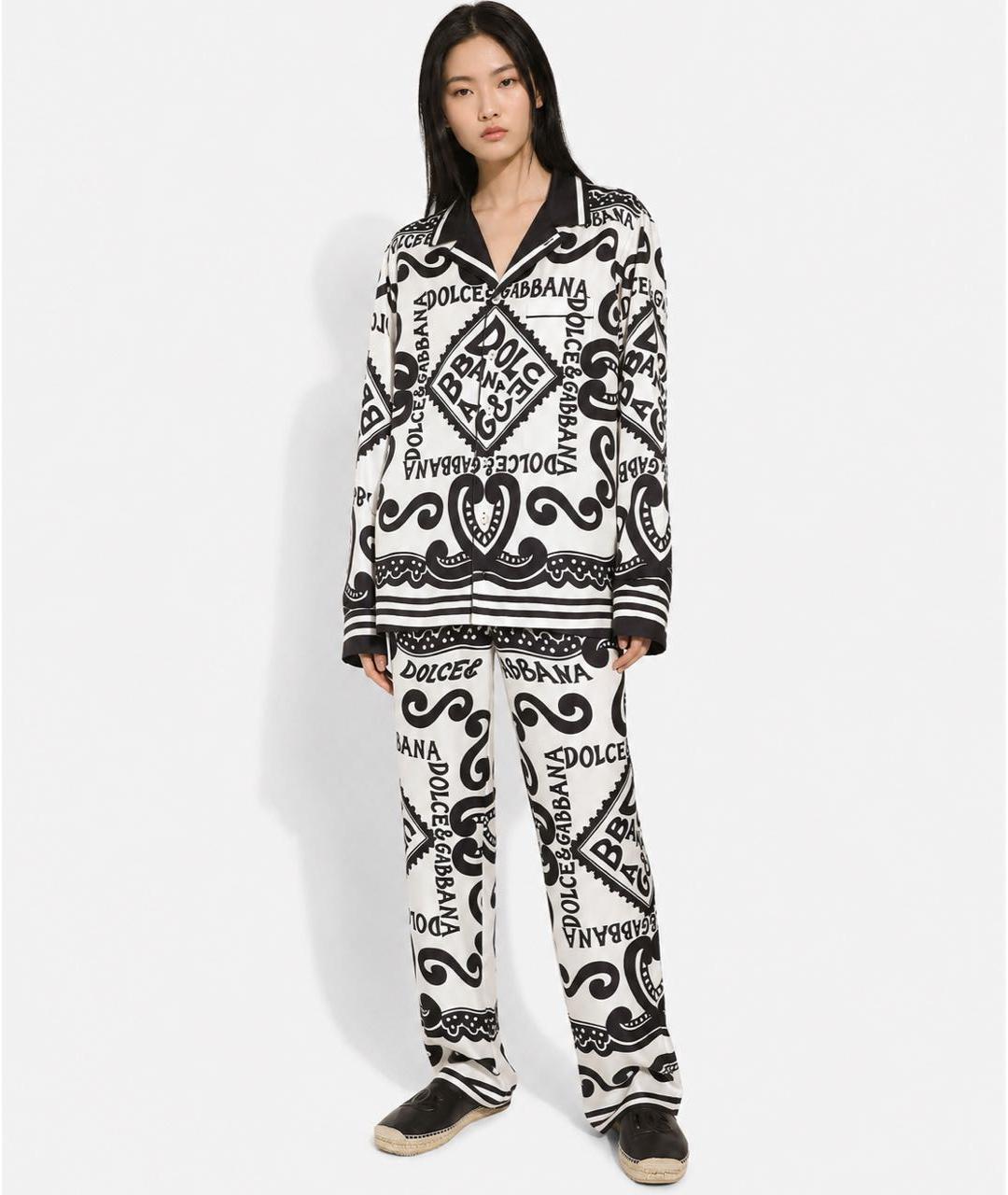 DOLCE&GABBANA Мульти шелковый костюм с брюками, фото 2