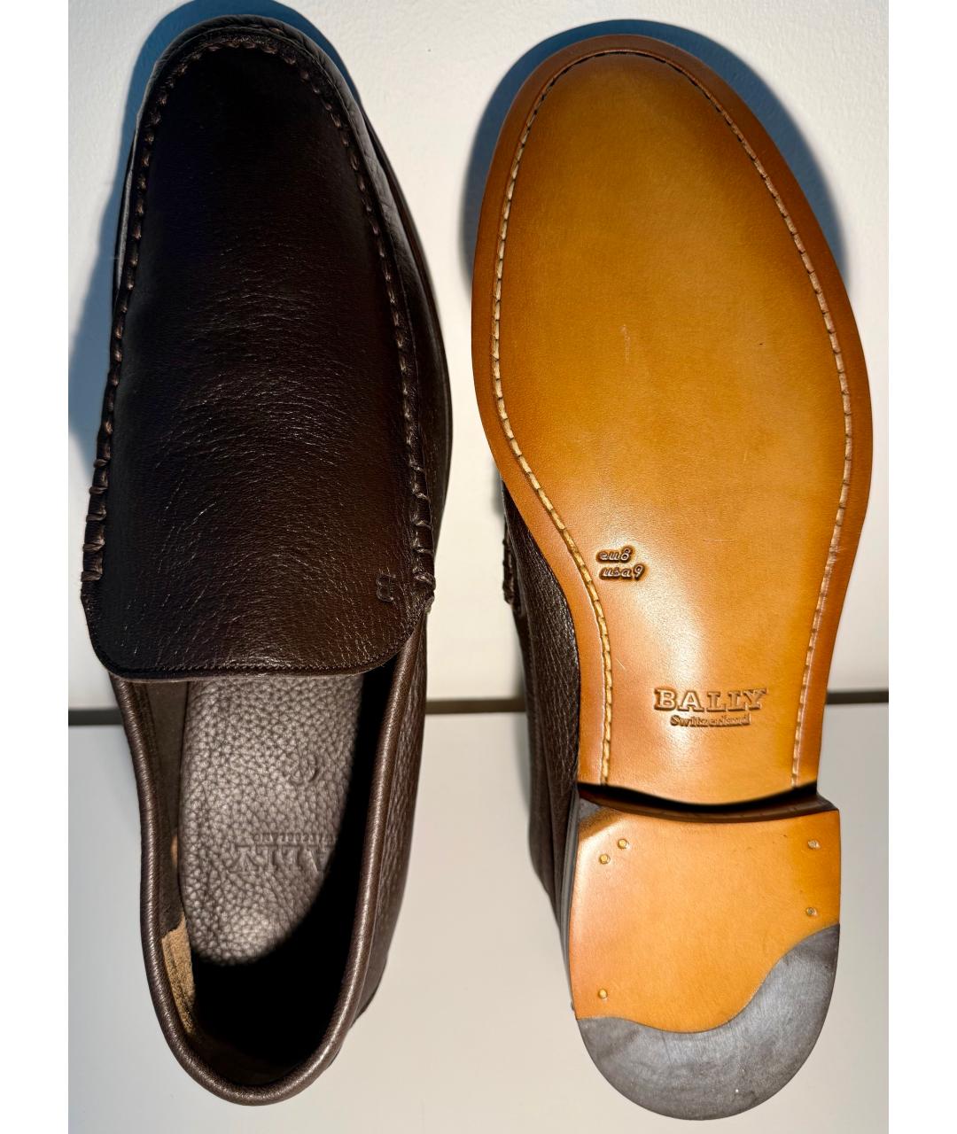 BALLY Коричневые кожаные лоферы, фото 6