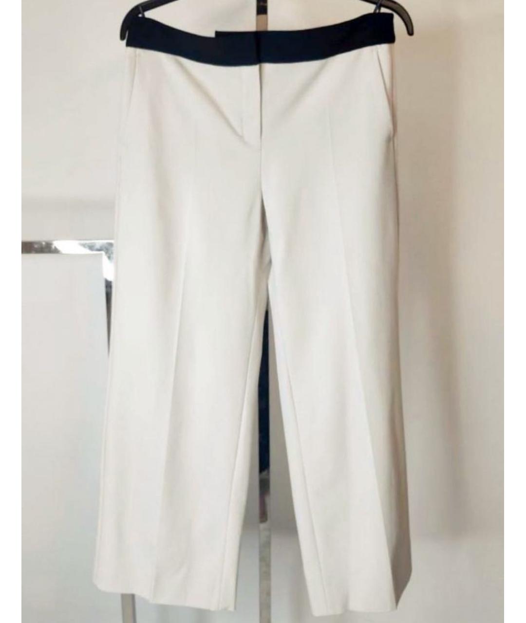 MAX MARA Белые вискозные прямые брюки, фото 9