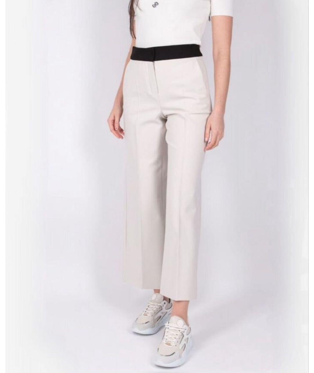 MAX MARA Белые вискозные прямые брюки, фото 7