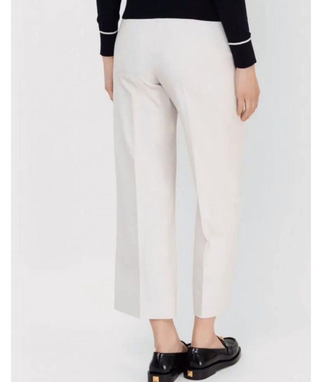 MAX MARA Белые вискозные прямые брюки, фото 2