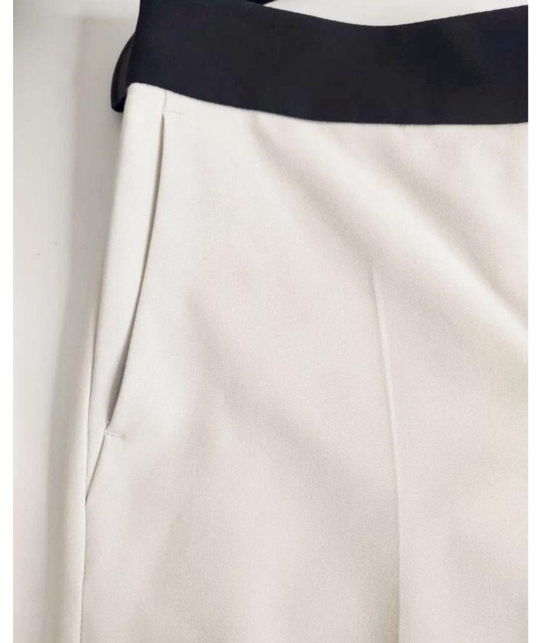MAX MARA Белые вискозные прямые брюки, фото 5