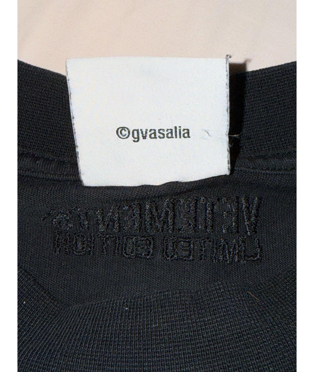 VETEMENTS Черная хлопковая футболка, фото 5