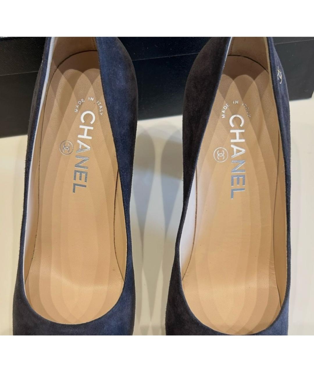 CHANEL Синие замшевые туфли, фото 2