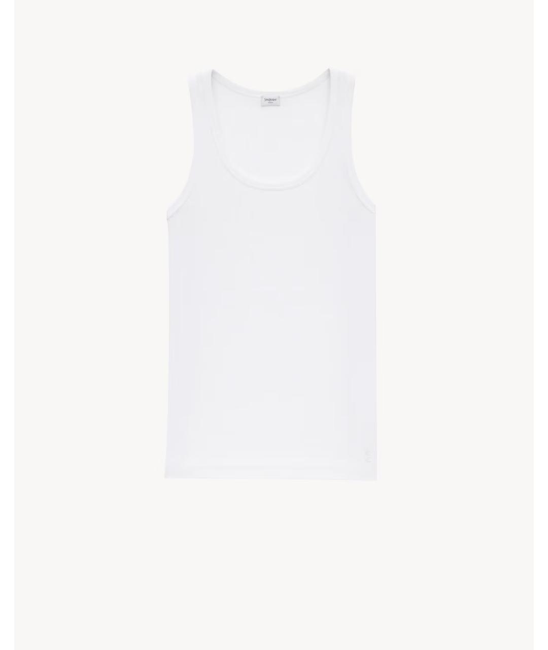 SAINT LAURENT Белая хлопковая майка, фото 3