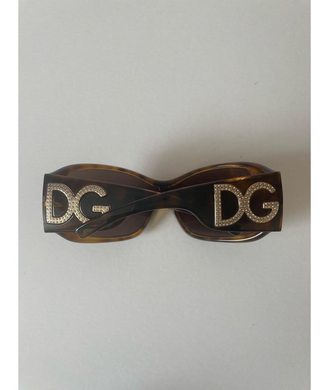 DOLCE&GABBANA Коричневые пластиковые солнцезащитные очки, фото 6