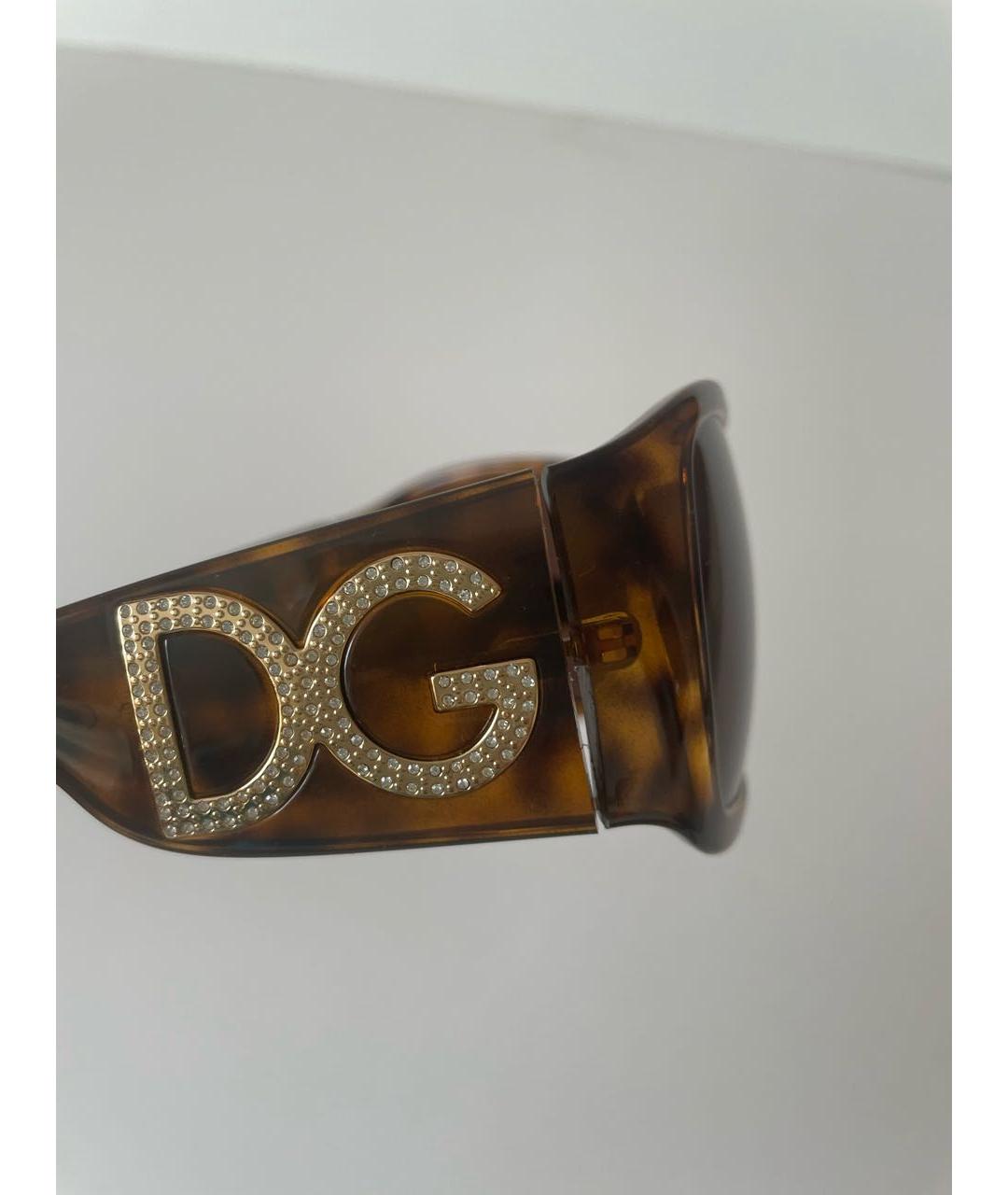 DOLCE&GABBANA Коричневые пластиковые солнцезащитные очки, фото 3