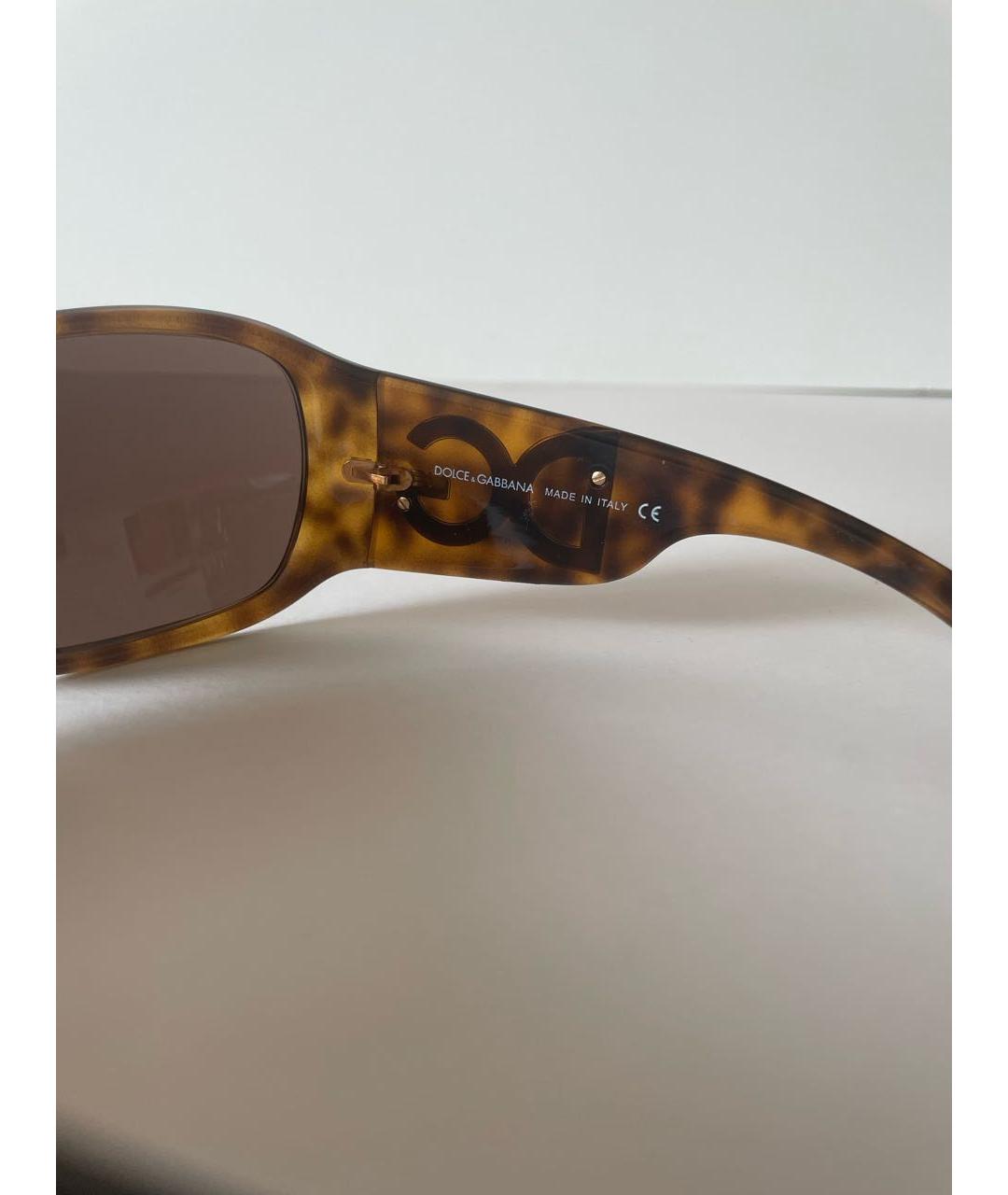 DOLCE&GABBANA Коричневые пластиковые солнцезащитные очки, фото 8