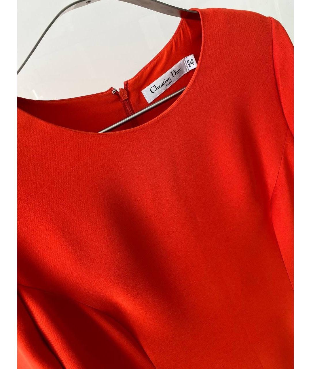 CHRISTIAN DIOR Красное шелковое коктейльное платье, фото 3