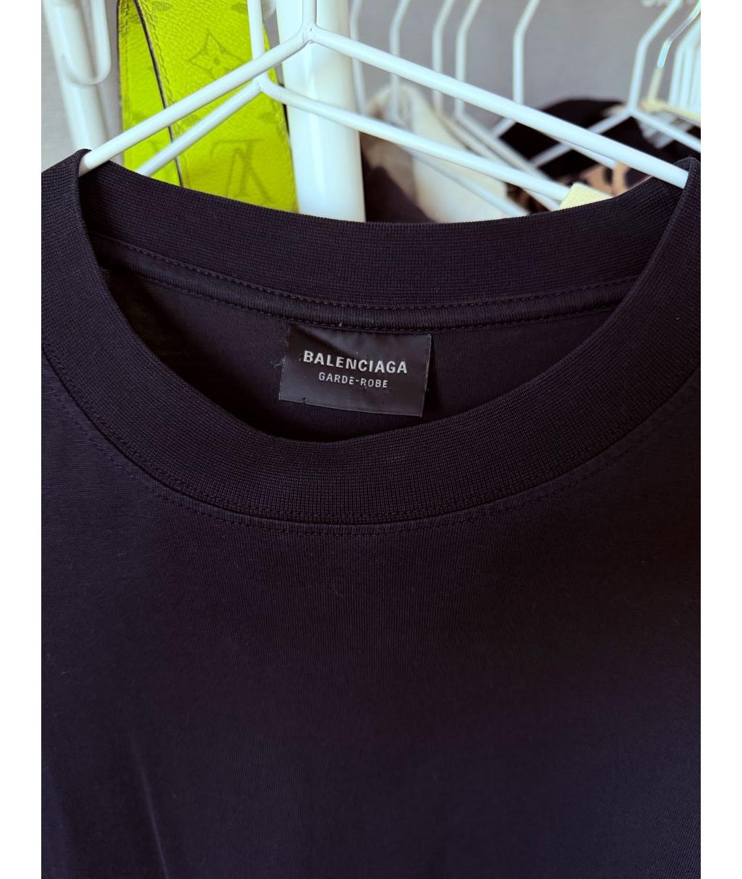 BALENCIAGA Черная хлопковая майка, фото 3