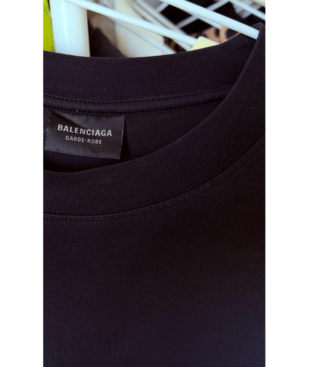 BALENCIAGA Черная хлопковая майка, фото 4
