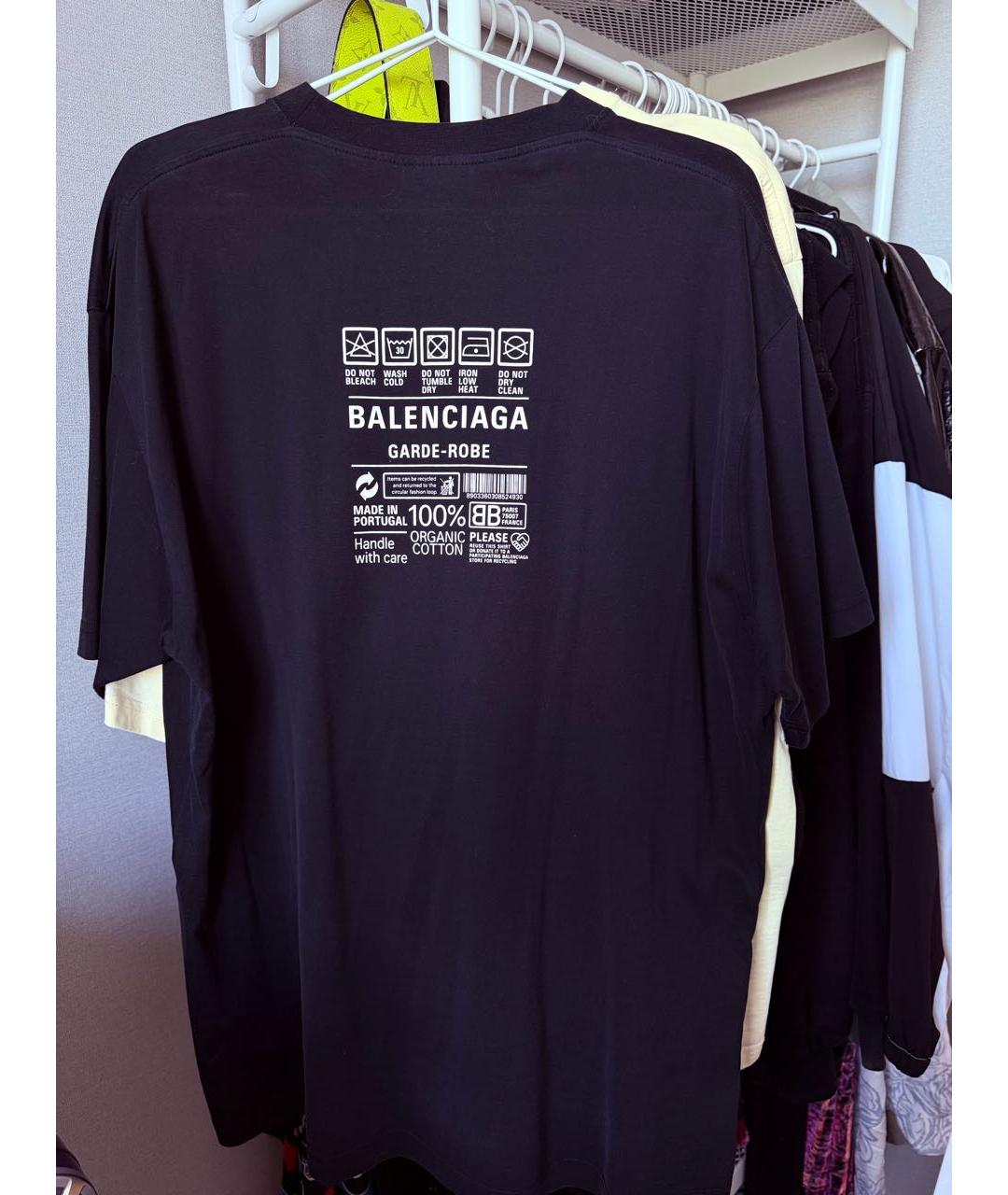 BALENCIAGA Черная хлопковая майка, фото 2
