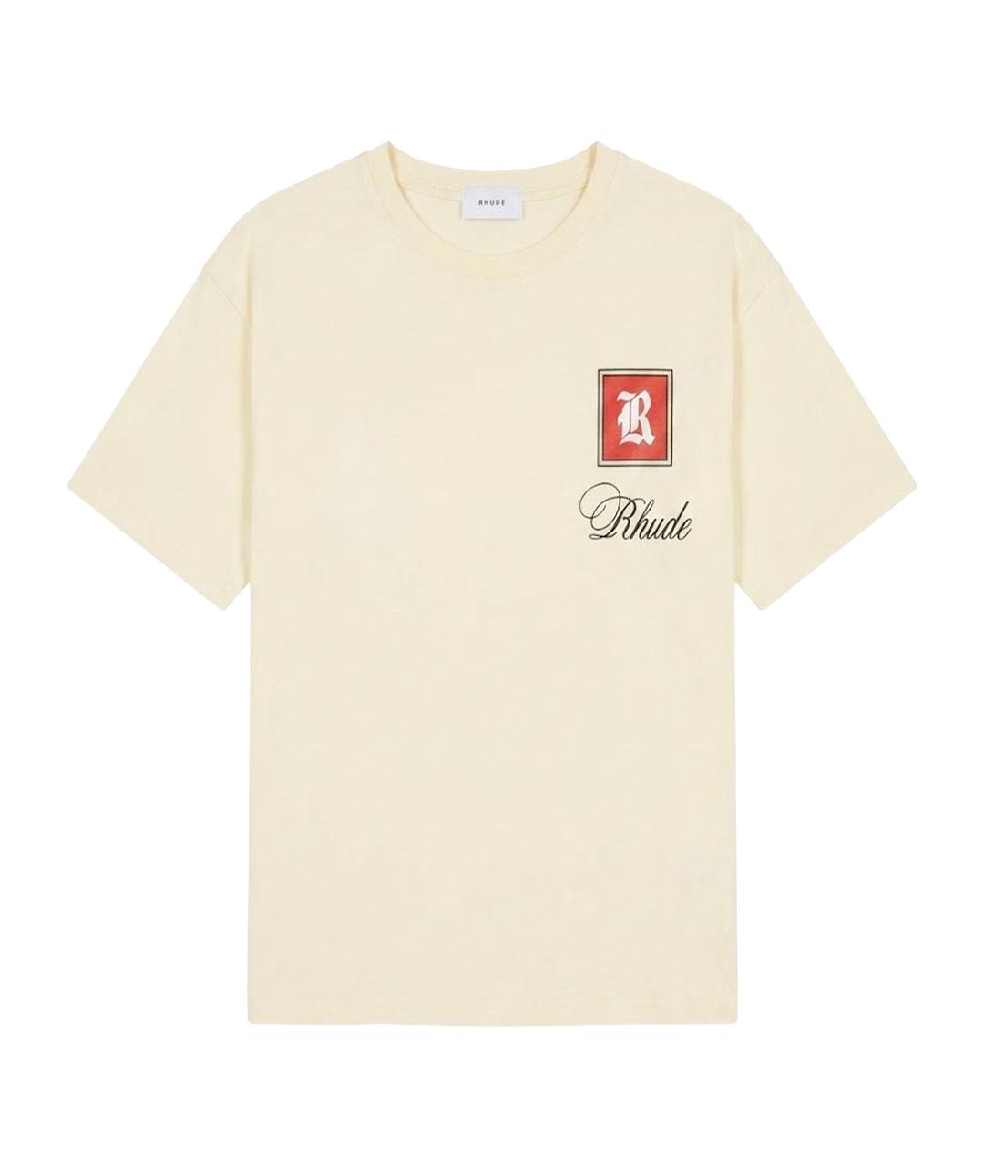 RHUDE Желтая хлопковая майка, фото 1