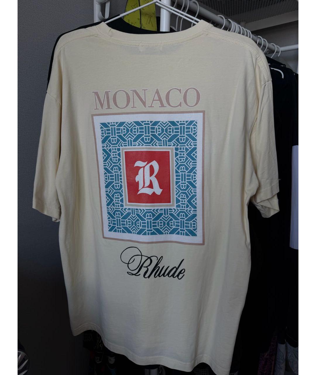 RHUDE Желтая хлопковая майка, фото 2