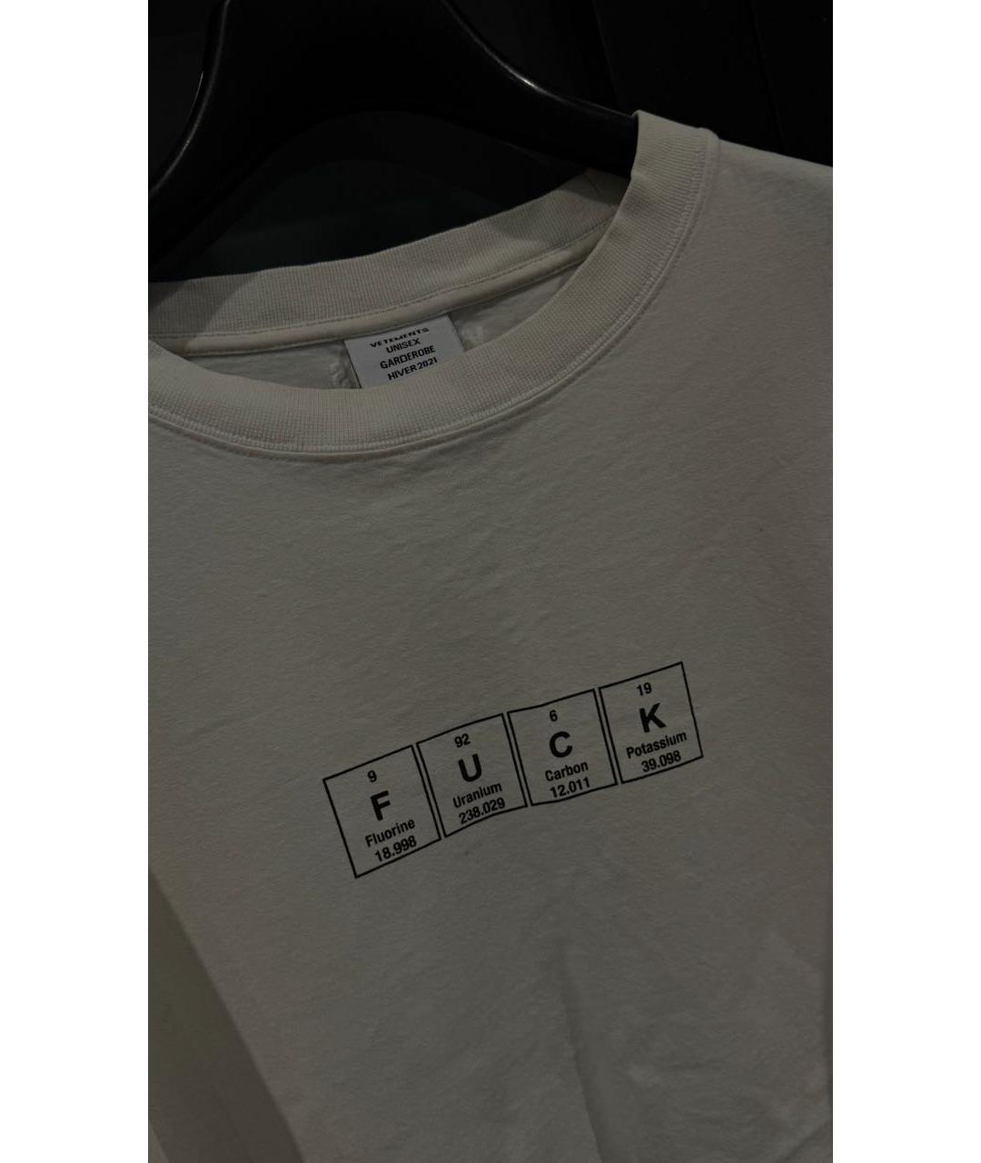VETEMENTS Белая хлопковая футболка, фото 3