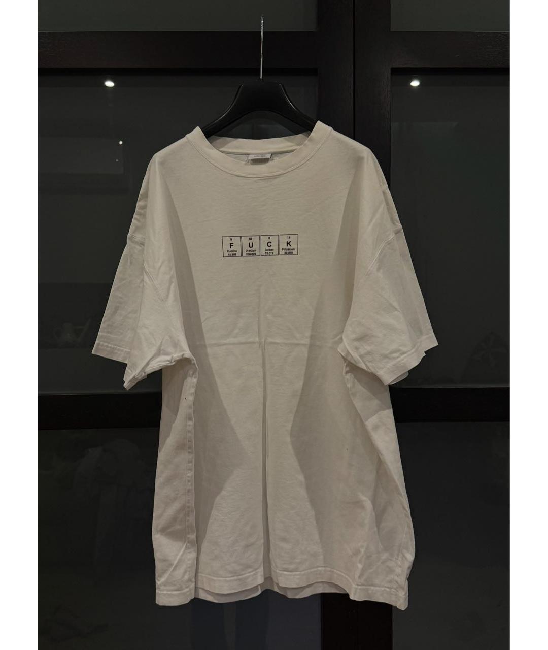 VETEMENTS Белая хлопковая футболка, фото 4