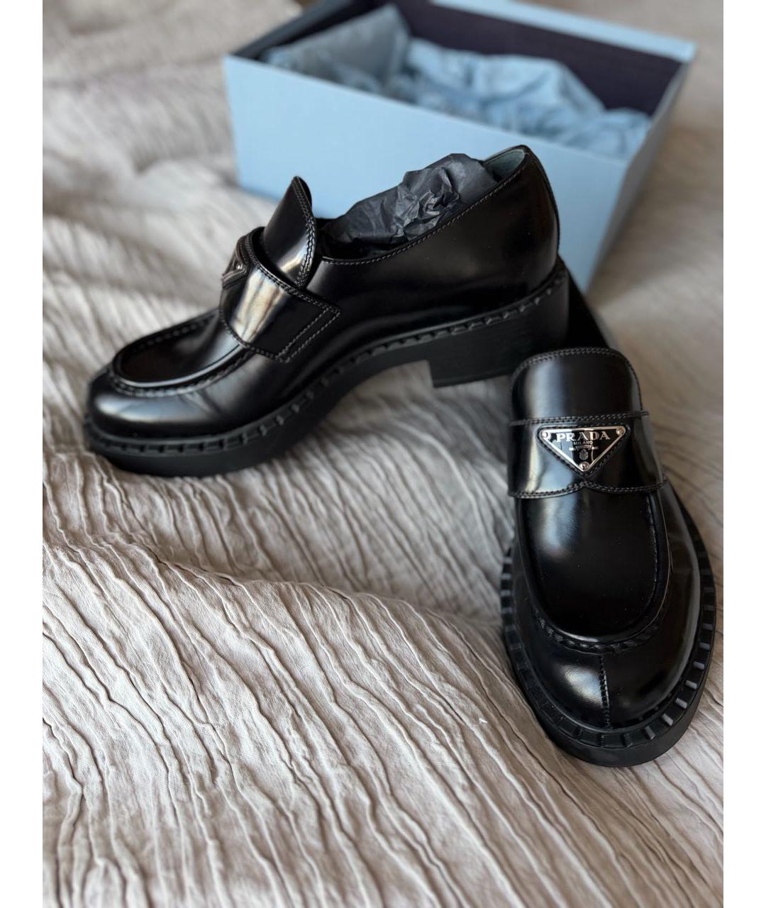 PRADA Черные кожаные лоферы, фото 5