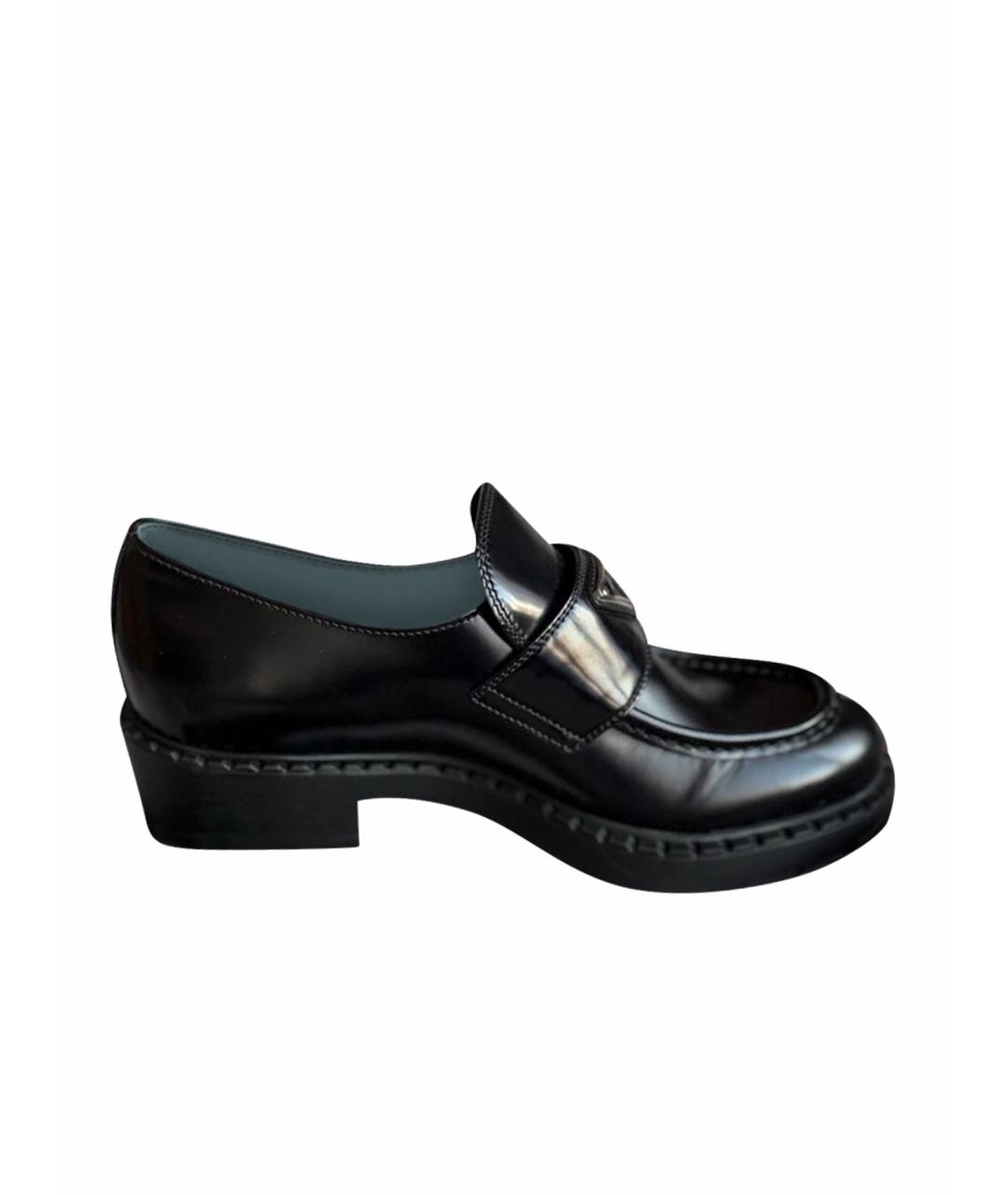 PRADA Черные кожаные лоферы, фото 1