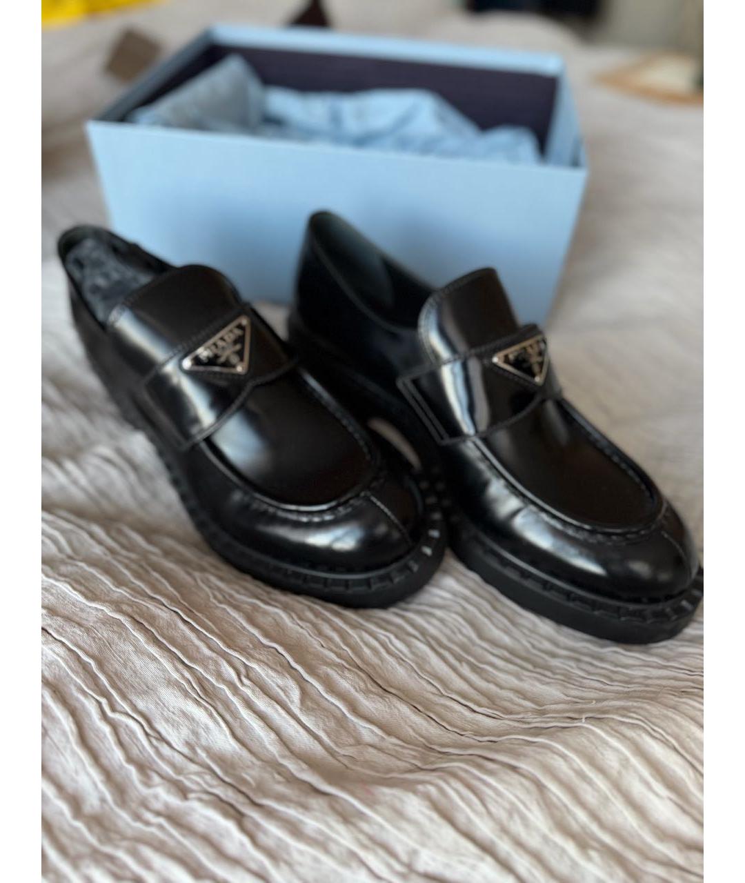 PRADA Черные кожаные лоферы, фото 4
