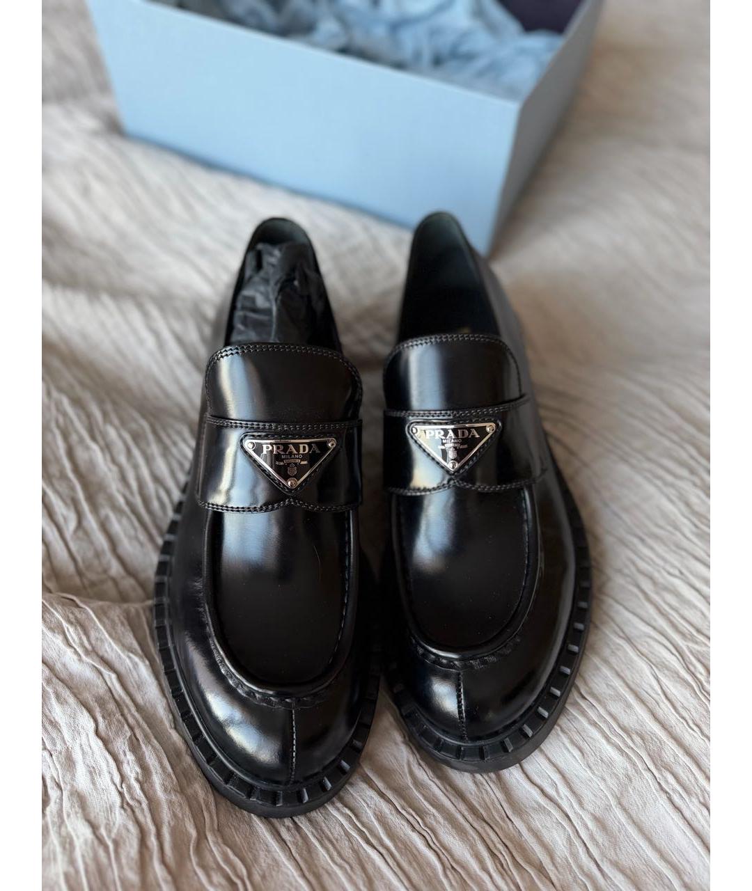 PRADA Черные кожаные лоферы, фото 2