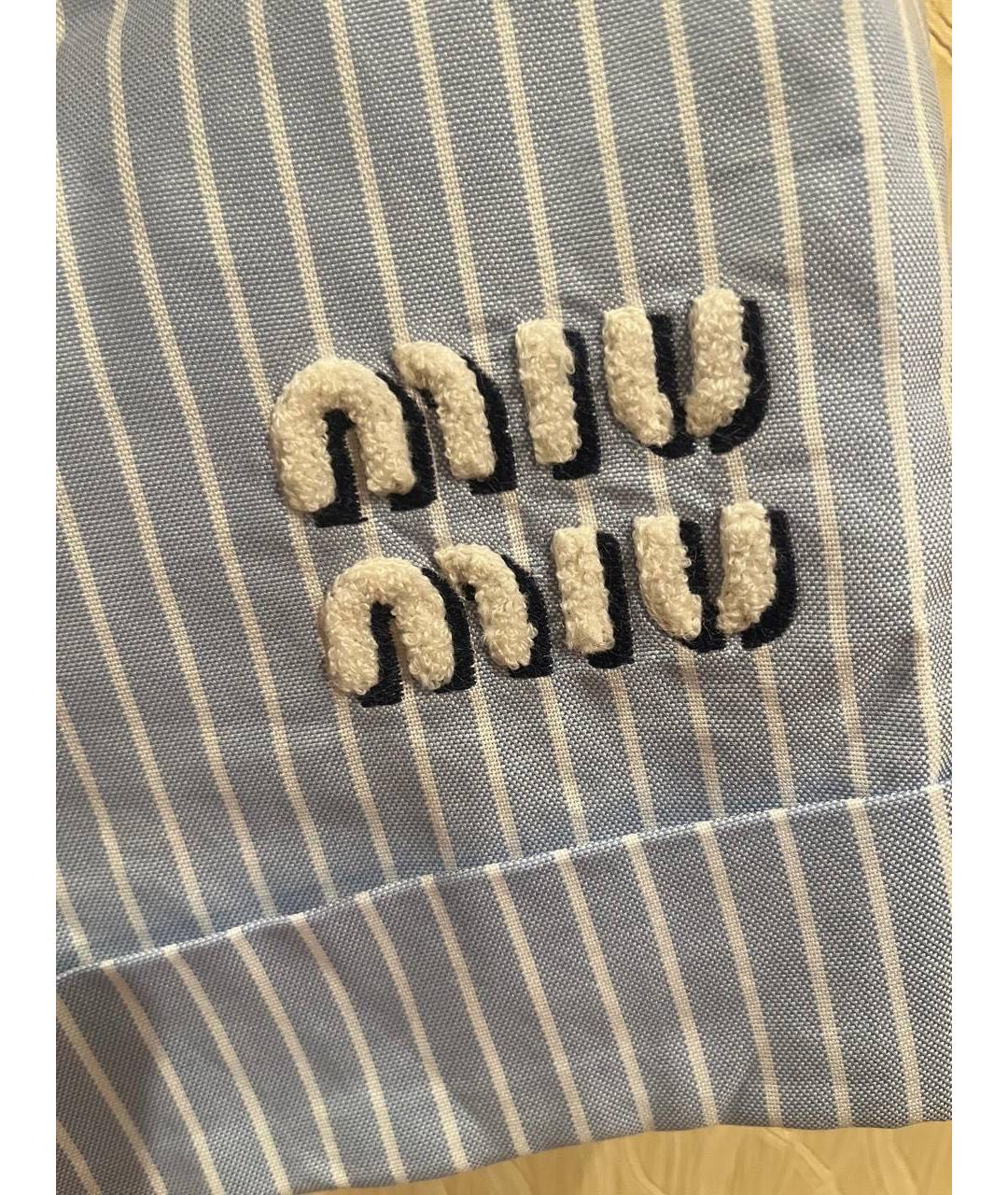 MIU MIU Голубые хлопковые шорты, фото 4