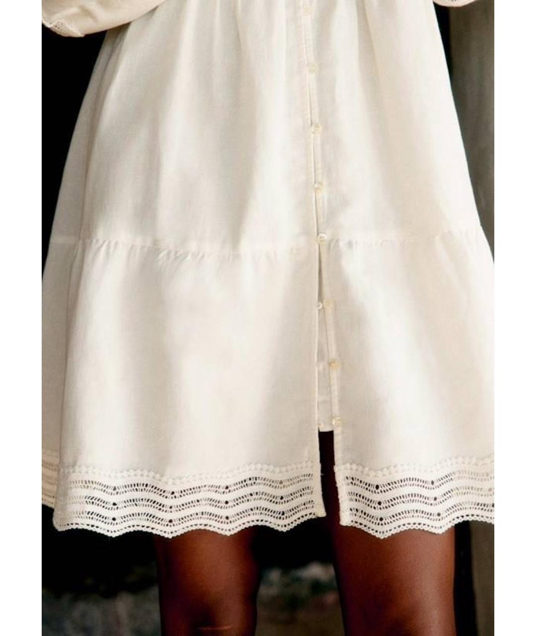 Sezane Белое льняное платье, фото 5