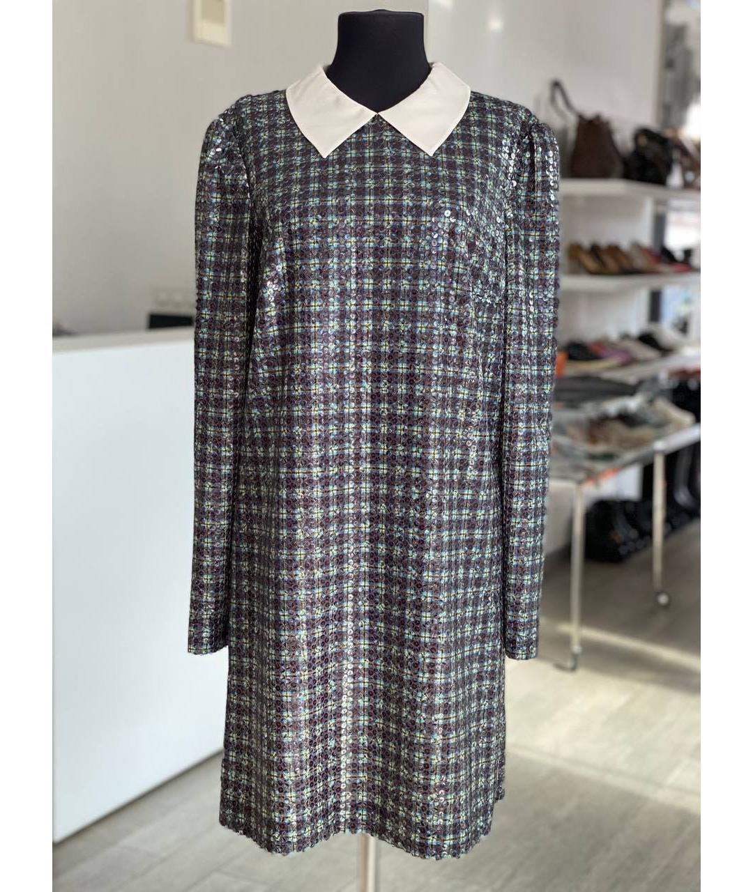 PRADA Синее шелковое коктейльное платье, фото 6