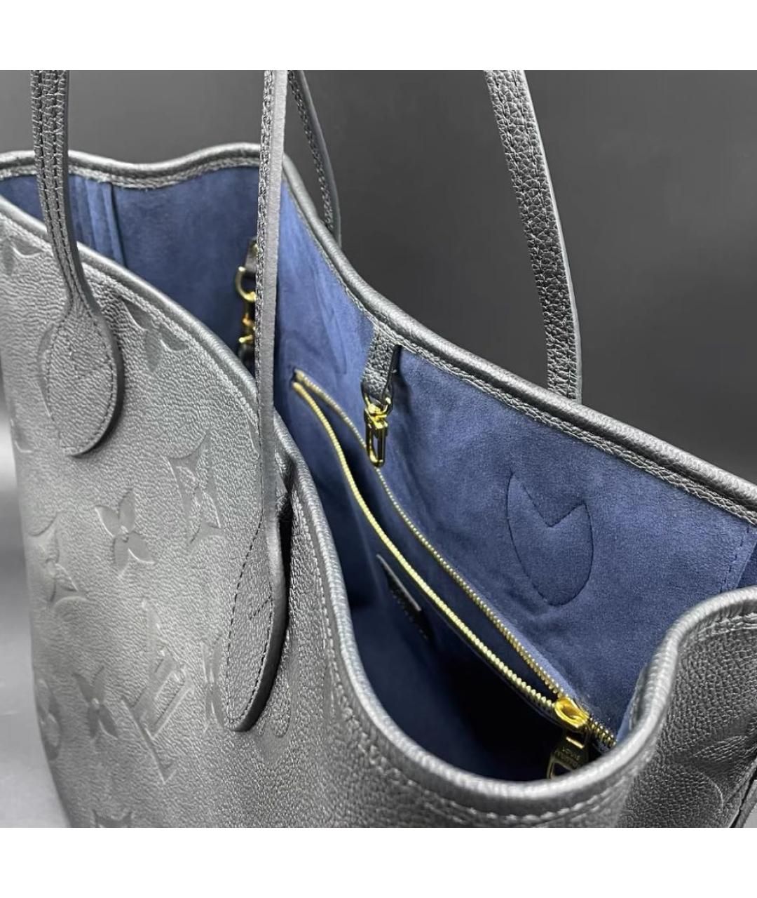 LOUIS VUITTON Серая кожаная сумка тоут, фото 5