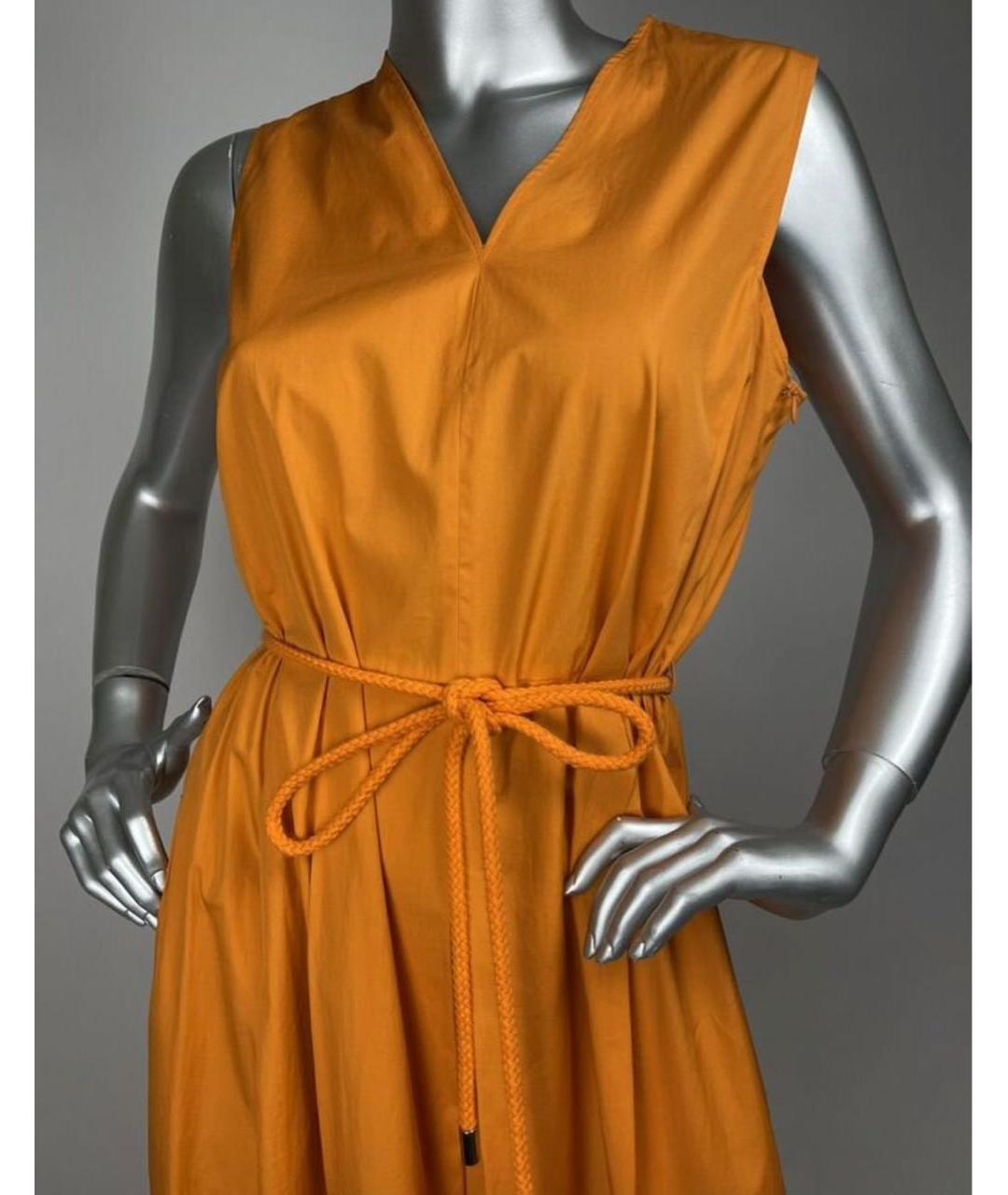 MAX MARA Оранжевое хлопковое повседневное платье, фото 5
