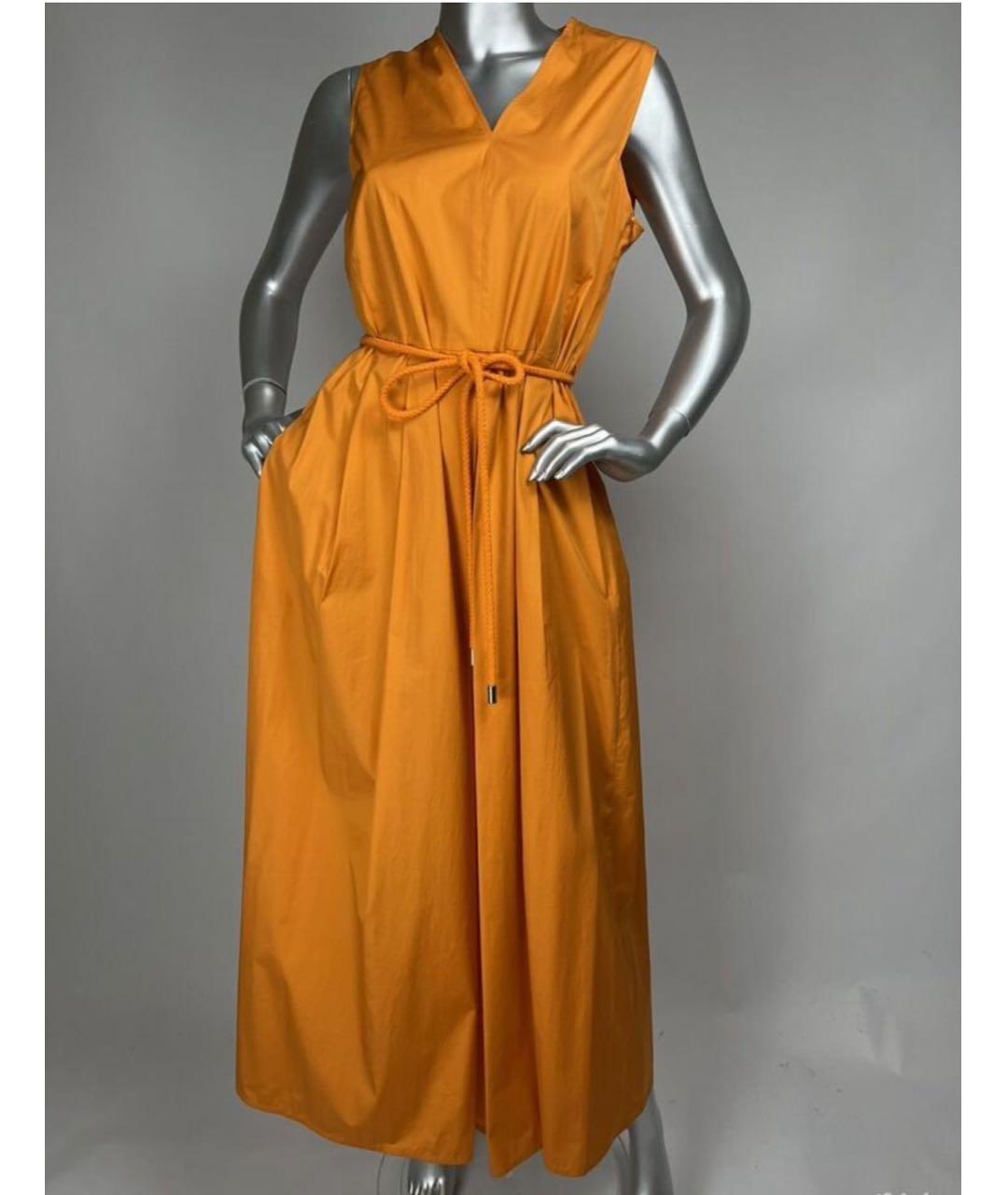 MAX MARA Оранжевое хлопковое повседневное платье, фото 6