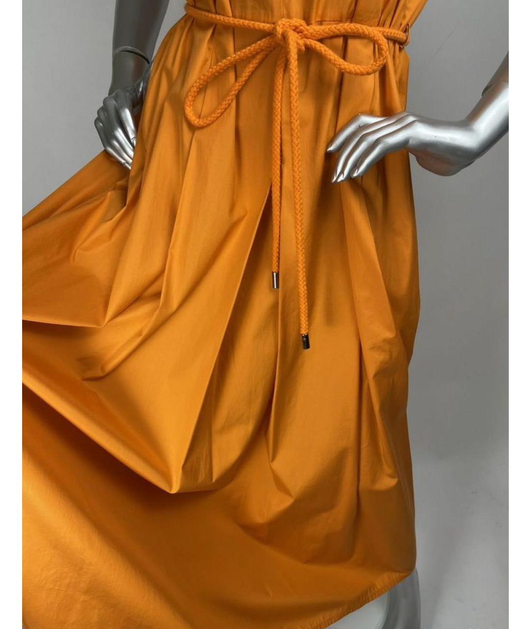 MAX MARA Оранжевое хлопковое повседневное платье, фото 4