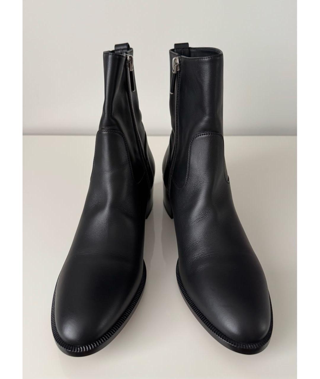CHRISTIAN DIOR Черные кожаные полусапоги, фото 2