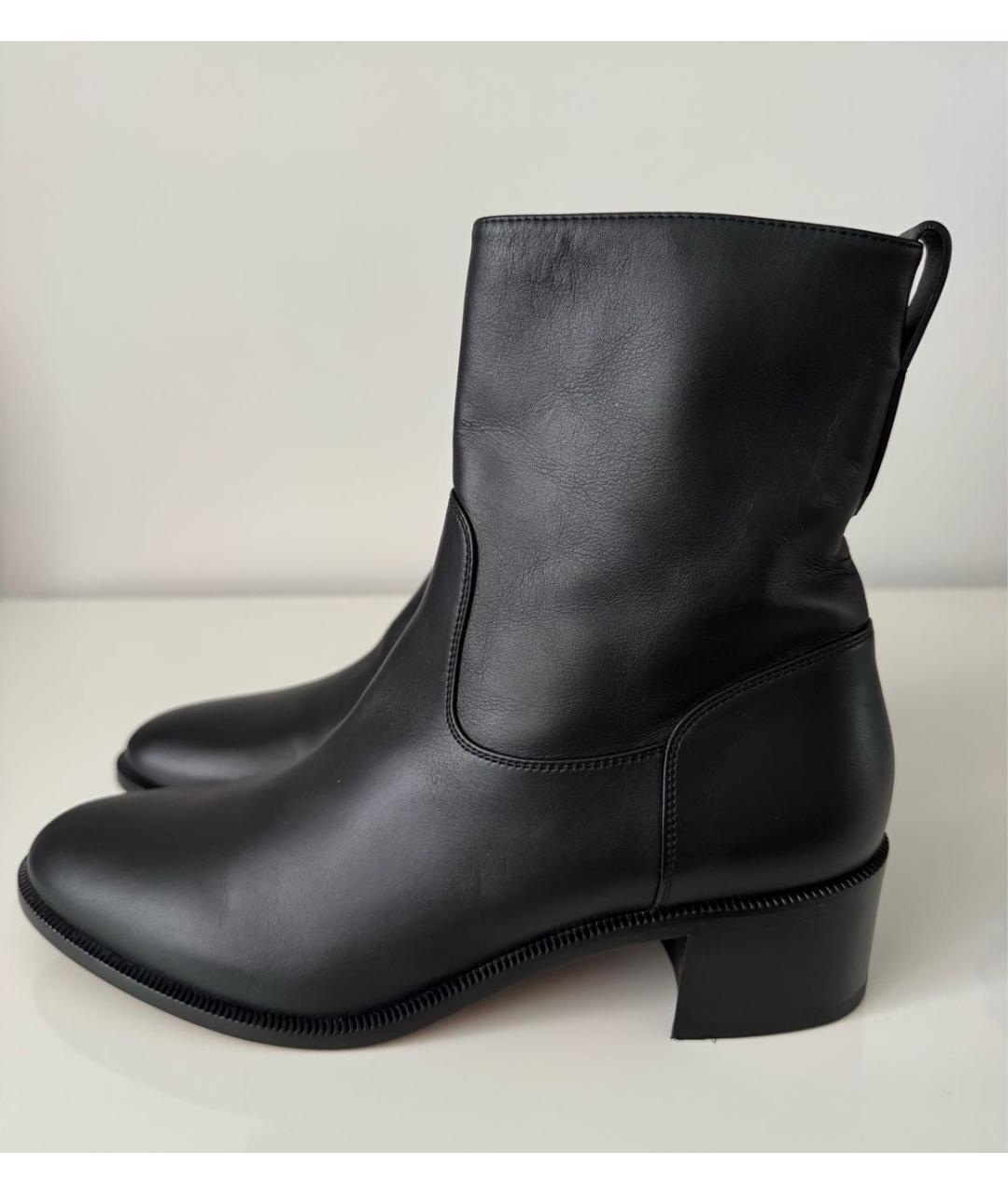 CHRISTIAN DIOR Черные кожаные полусапоги, фото 7
