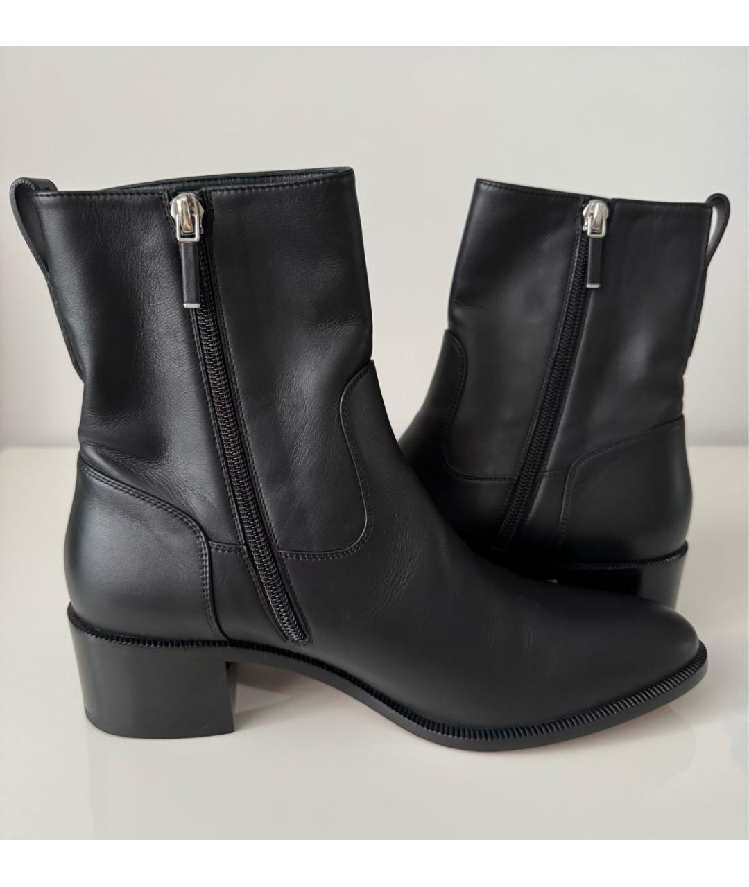 CHRISTIAN DIOR Черные кожаные полусапоги, фото 4