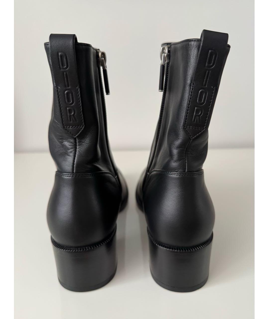 CHRISTIAN DIOR Черные кожаные полусапоги, фото 3
