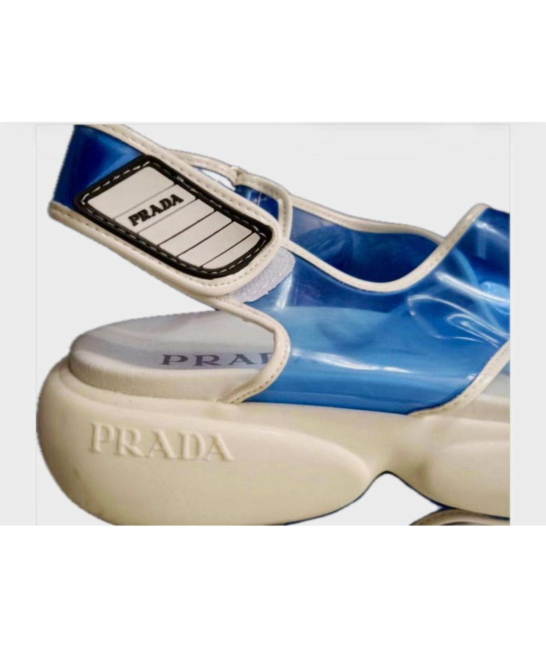 PRADA Голубые резиновые босоножки, фото 7