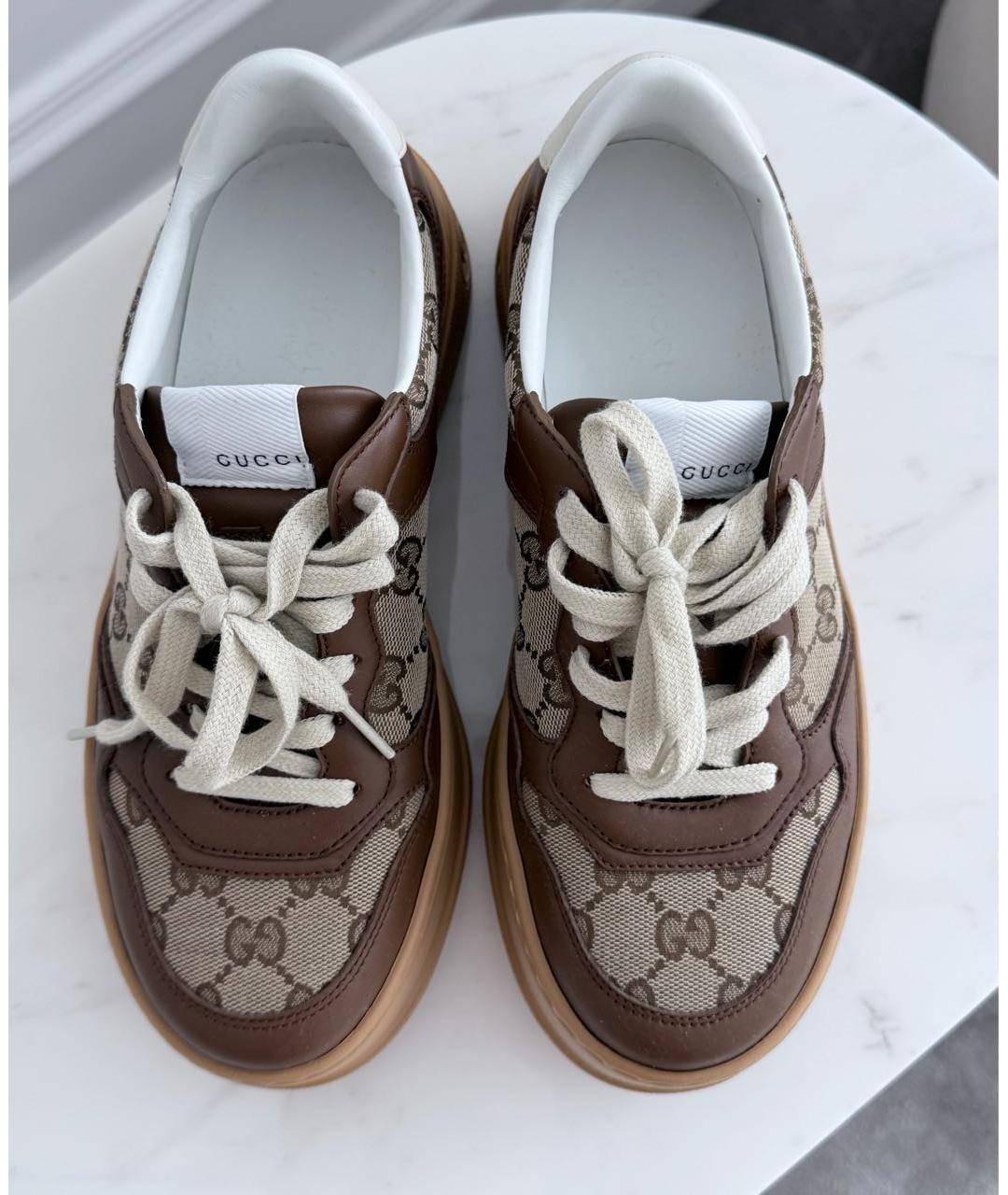 GUCCI Коричневые кеды, фото 3