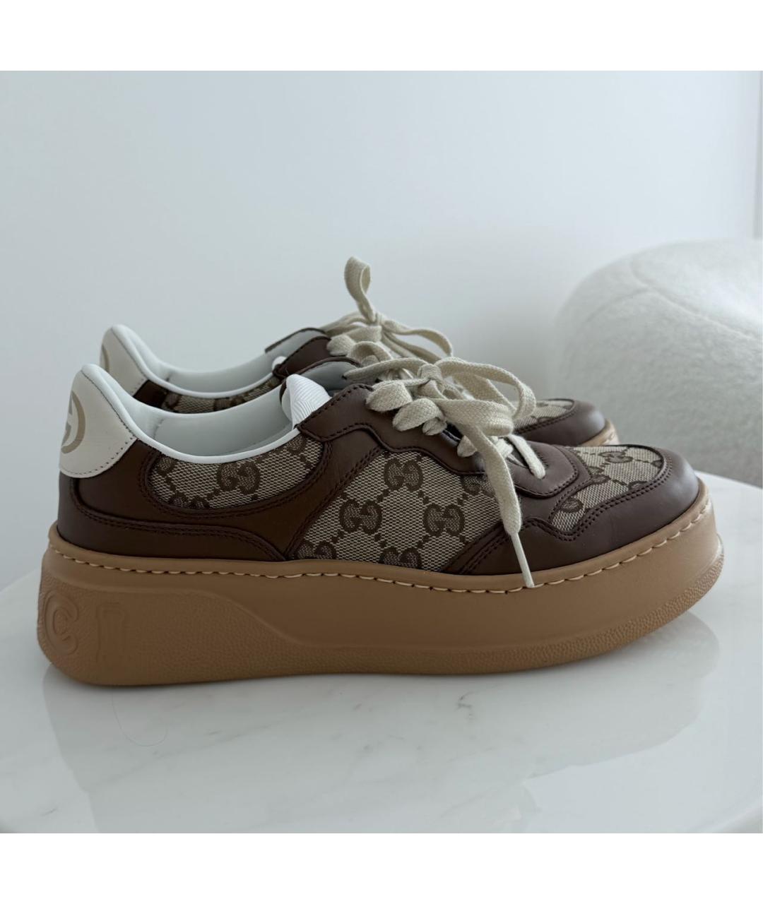 GUCCI Коричневые кеды, фото 9