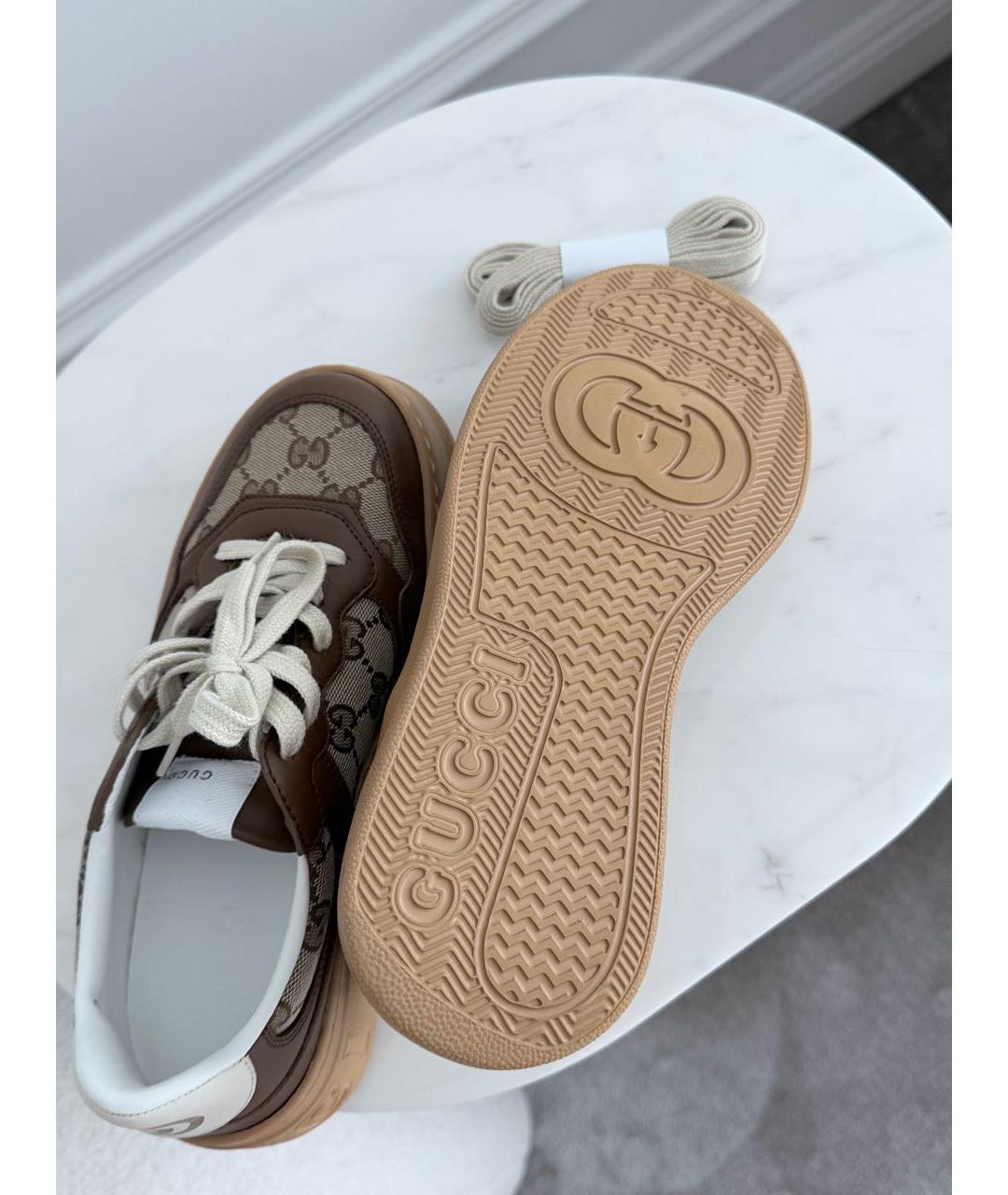 GUCCI Коричневые кеды, фото 5
