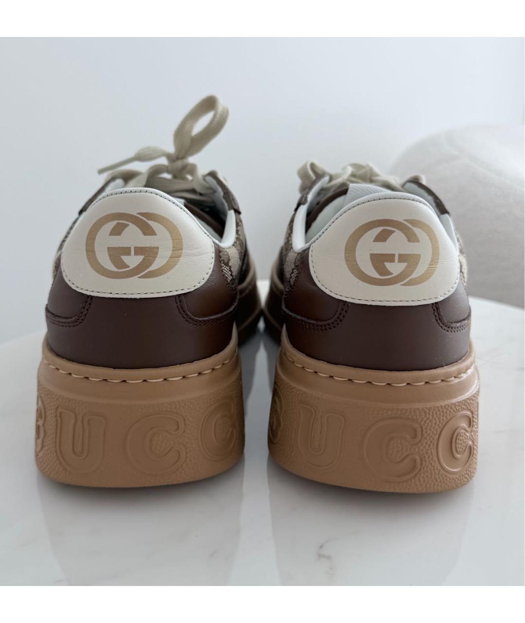 GUCCI Коричневые кеды, фото 4
