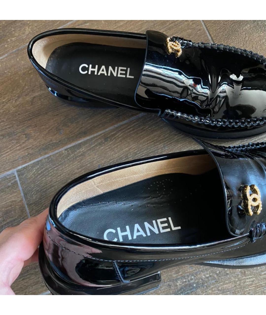 CHANEL Черные кожаные лоферы, фото 5