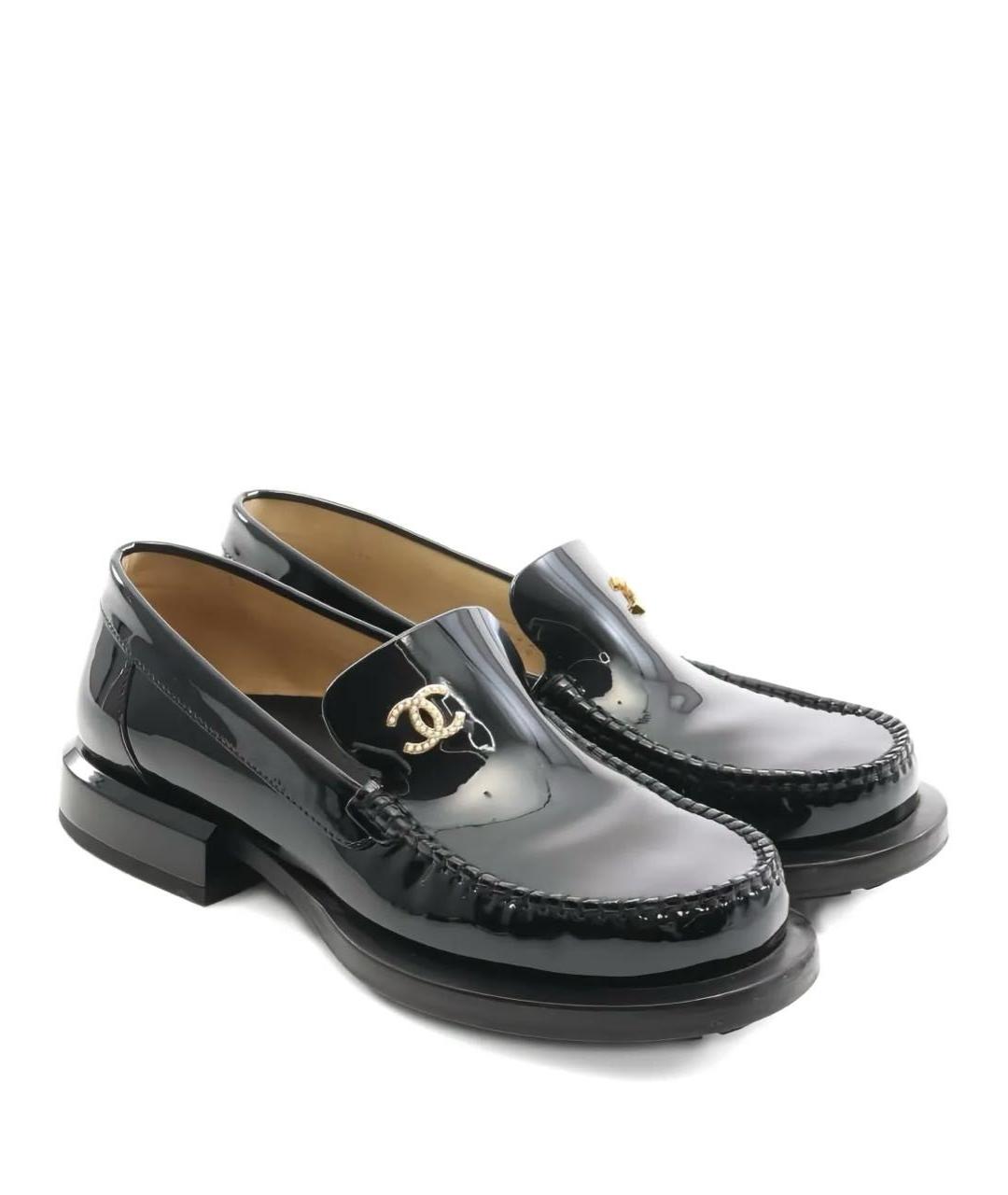 CHANEL Черные кожаные лоферы, фото 7