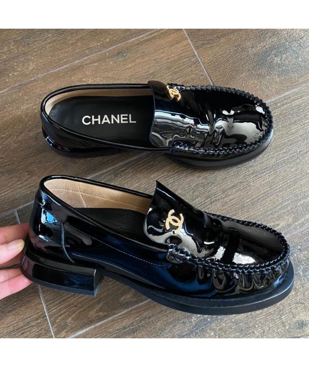 CHANEL Черные кожаные лоферы, фото 2