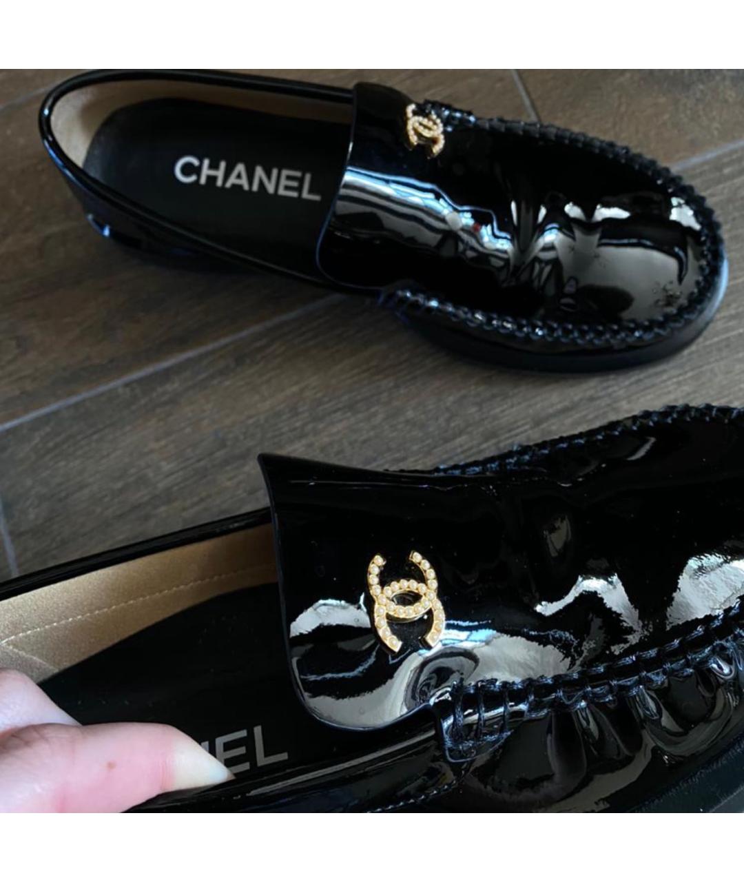 CHANEL Черные кожаные лоферы, фото 3