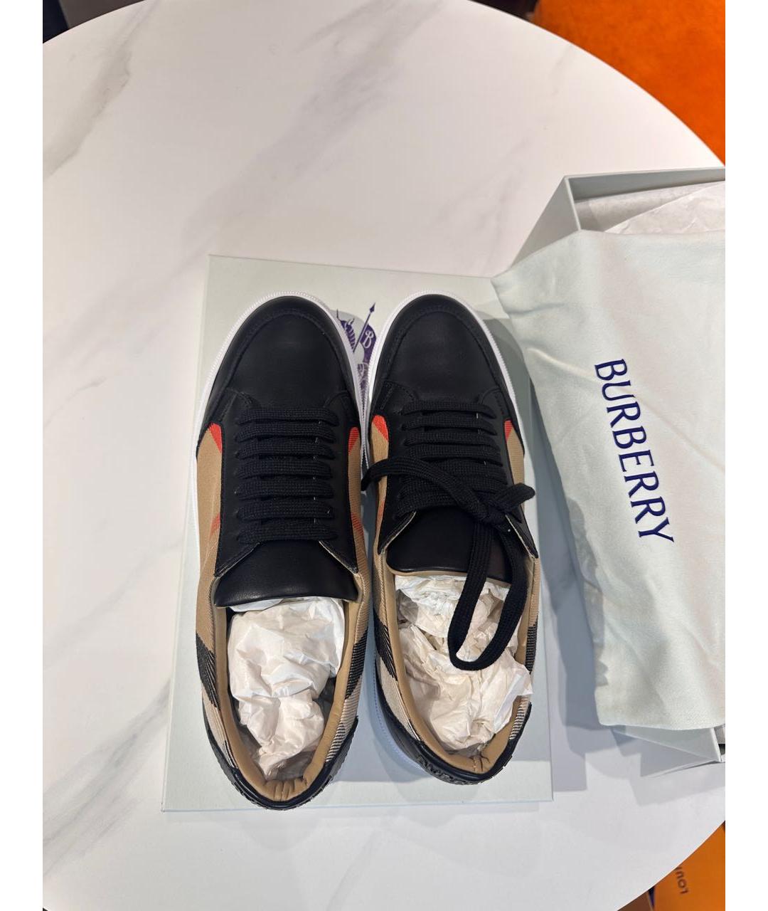 BURBERRY Черные кеды, фото 3