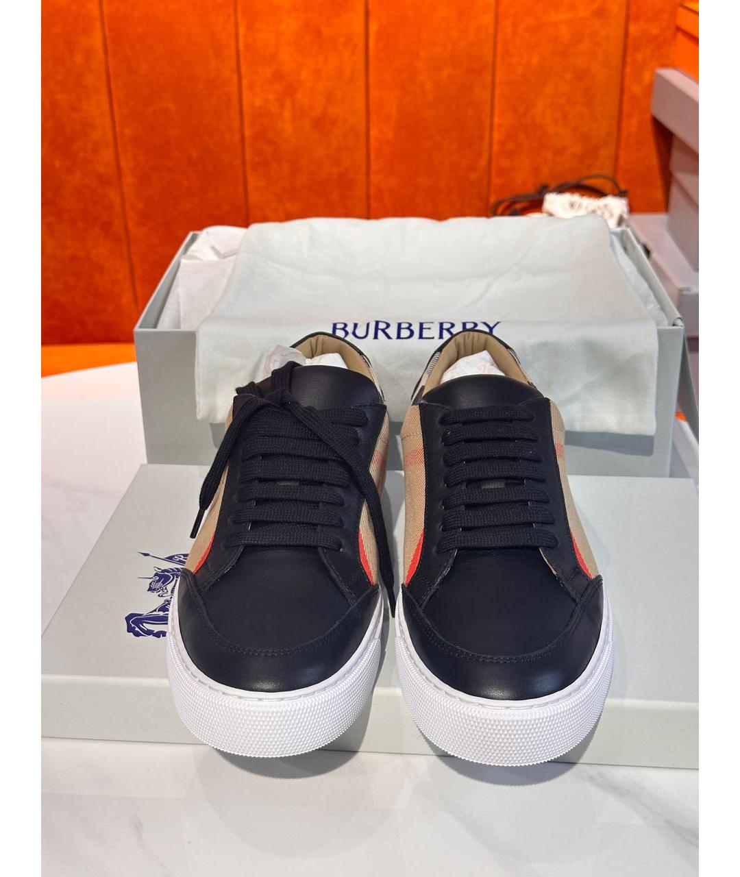 BURBERRY Черные кеды, фото 2