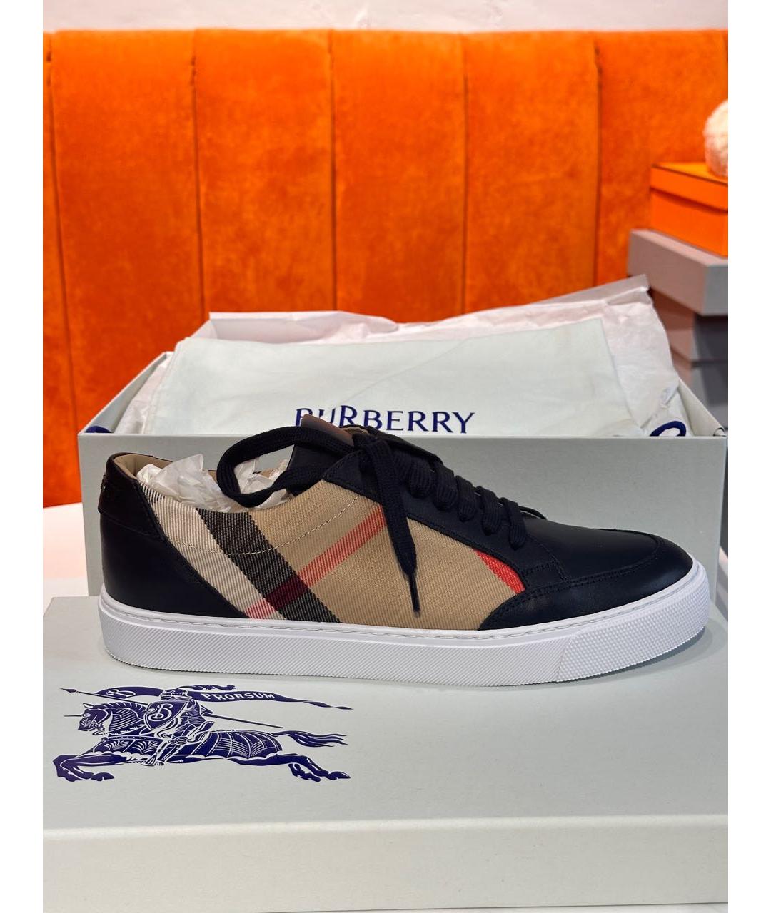 BURBERRY Черные кеды, фото 5