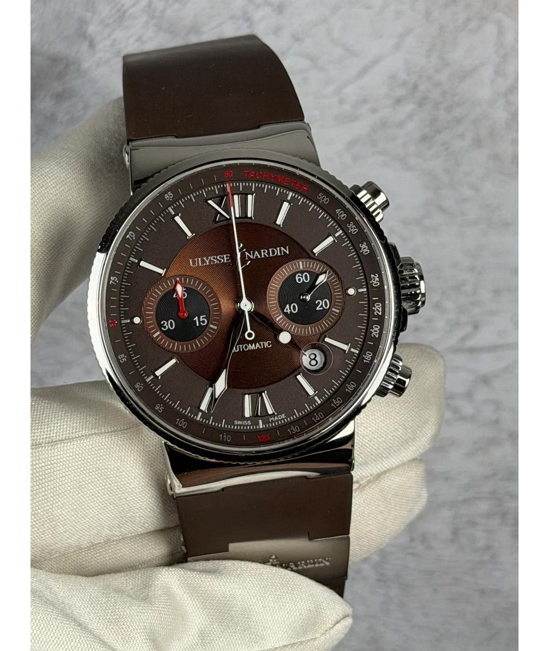 Ulysse Nardin Коричневые металлические часы, фото 2