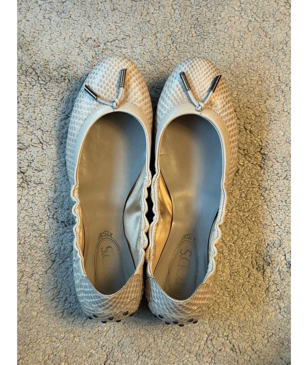 TOD'S Бежевые кожаные балетки, фото 3
